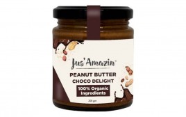 Jus' Amazin Peanut Butter, Choco Delight   Glass Jar  200 grams